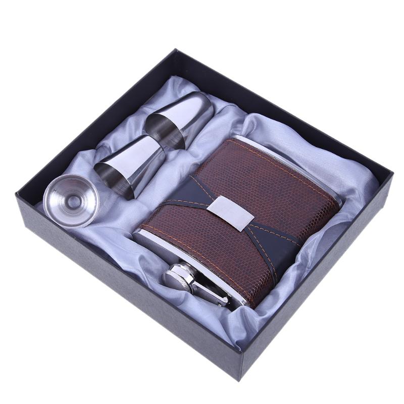 Luxury Stainless Steel Leather Hip Flask