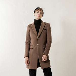 Long Trench Wool Coat